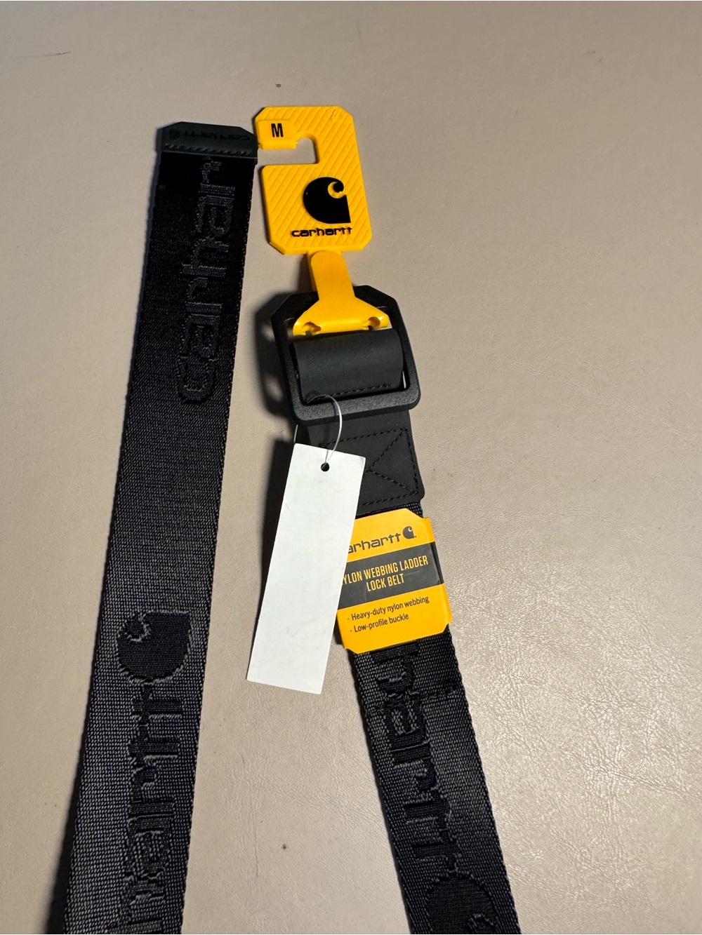 Carhartt Black Nylon Webbing Belt with Ladder Lock Buckle